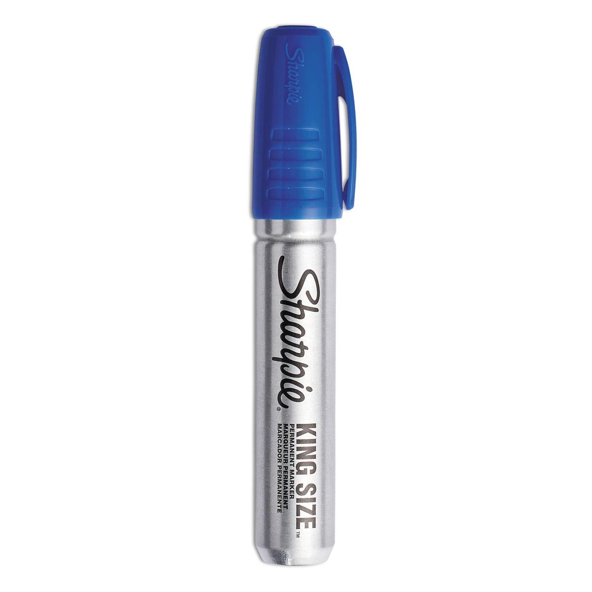 Sharpie King Size Permanent Marker, Broad Chisel Tip, Blue, Dozen (15003)