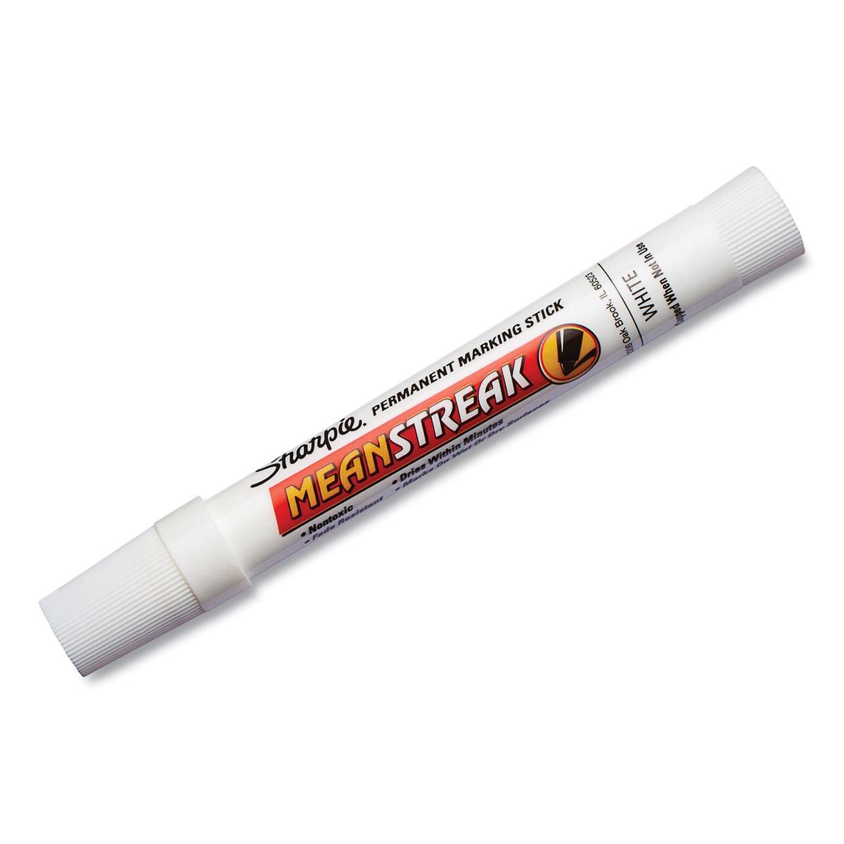 Sharpie Mean Streak Marking Stick, Broad Bullet Tip, White (85018)