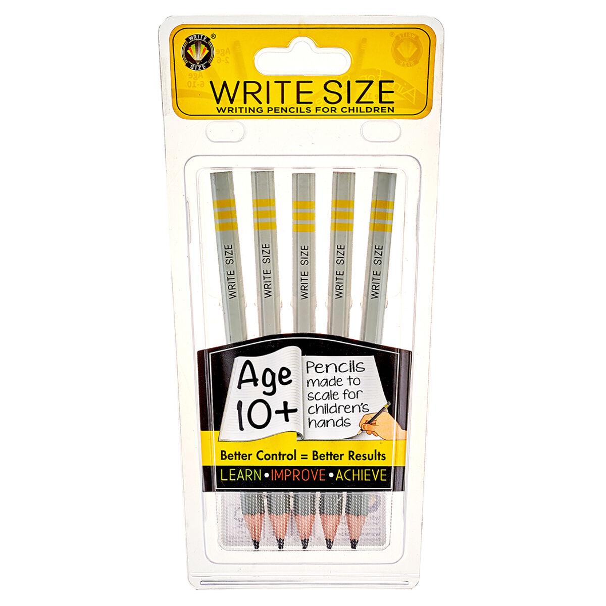 Write Size Pencils Age 10+ Pack of 5