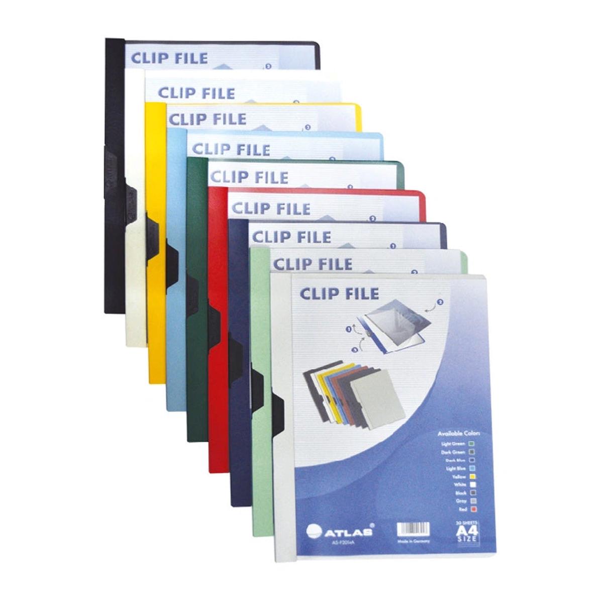 Atlas A4 30 Sheet Clip File Black