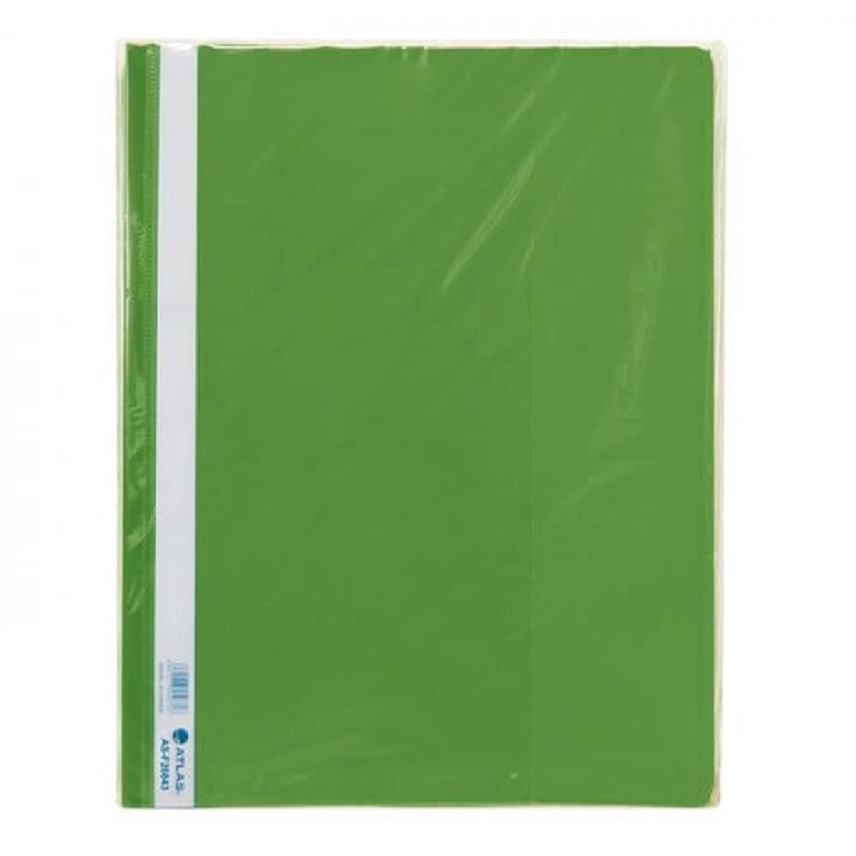 Atlas Polypropylene Thick A4 Flat File With Pocket Green