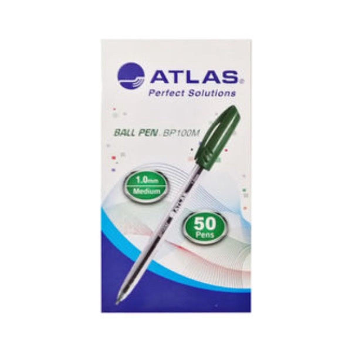 Atlas Tri Ball Pen 1.0mm Green BX=50