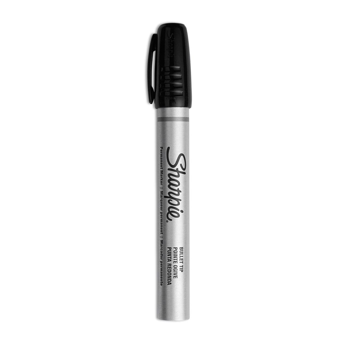 Sharpie Durable Metal Barrel Permanent Marker, Medium Bullet Tip, Black (1794229)