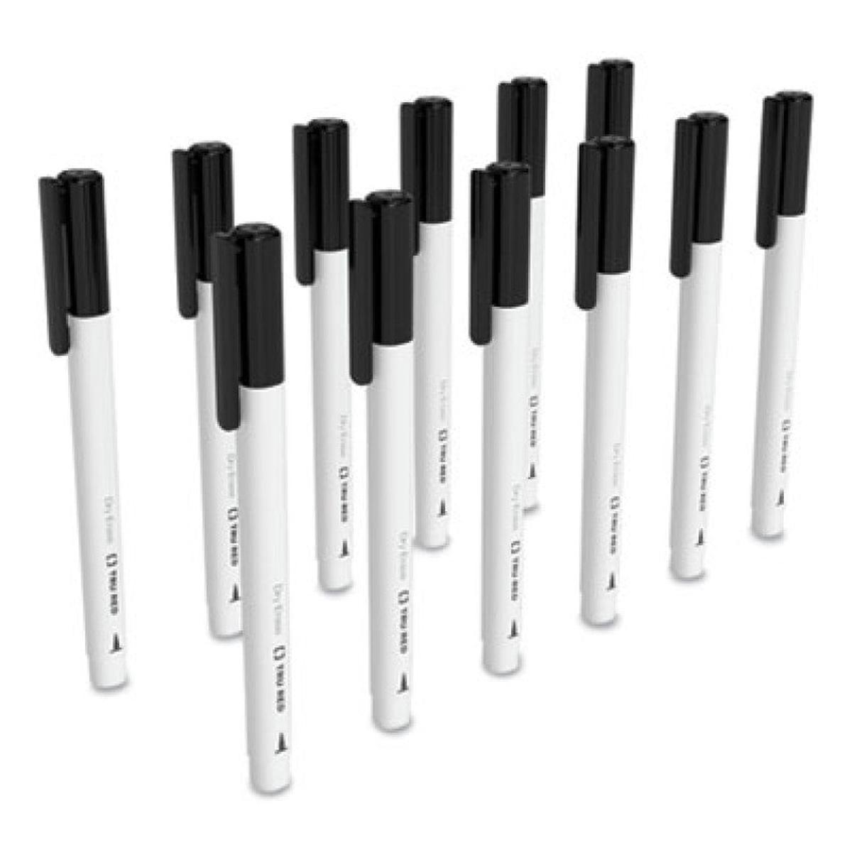 TRU RED Dry Erase Marker, Pen-Style, Extra-Fine Bullet Tip, Black, Dozen (24402806)