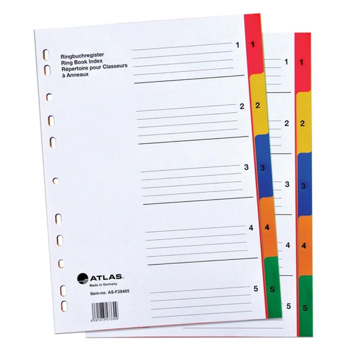 Atlas 1-5 PP Col A - Z Divider Multicolor