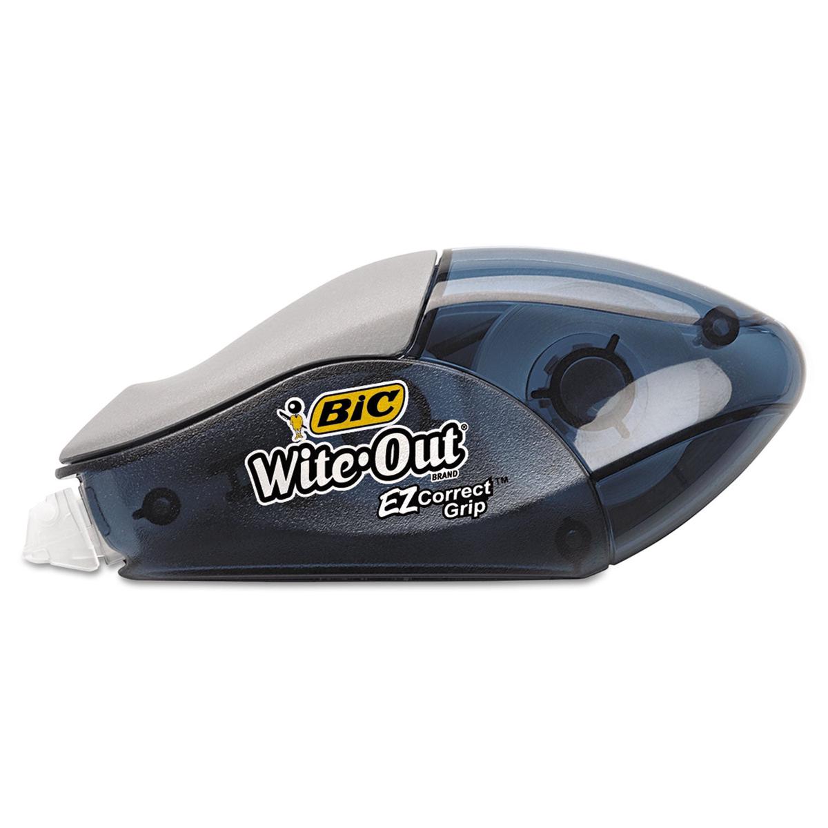 BIC Wite-Out EZ Correct Grip Correction Tape, NonRefill, Smoke Applicator, 0.17" x 402", 2/Pack (WOECGP21)