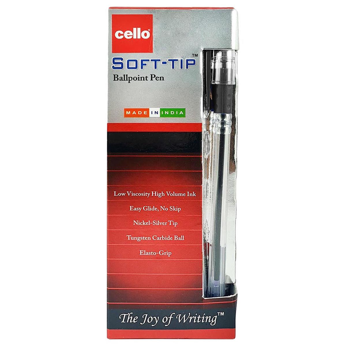 Cello Soft tip 0.7mm Black - (Pack of 12)
