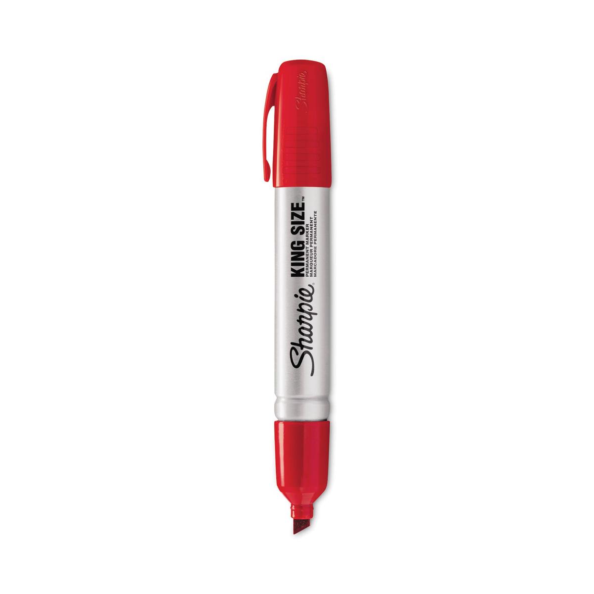 Sharpie King Size Permanent Marker, Broad Chisel Tip, Red, Dozen (15002)