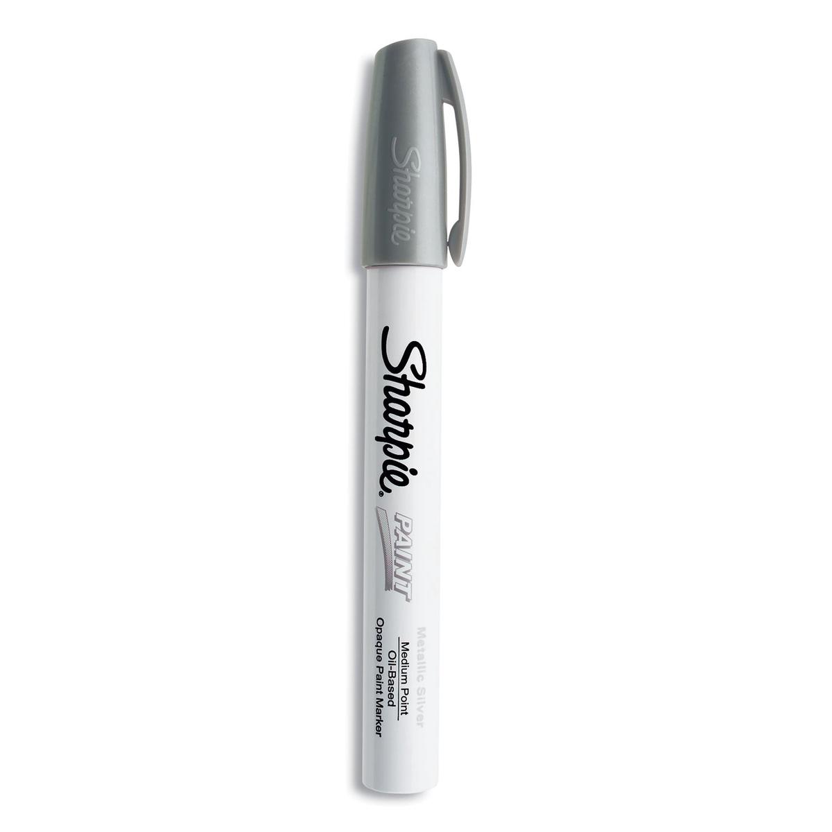 Sharpie Permanent Paint Marker, Medium Bullet Tip, Silver (35560)