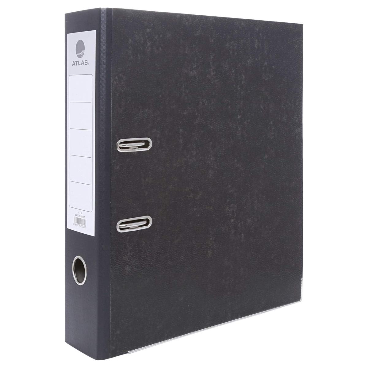 Atlas A4 Plastic Box File - Black 80 mm Pink