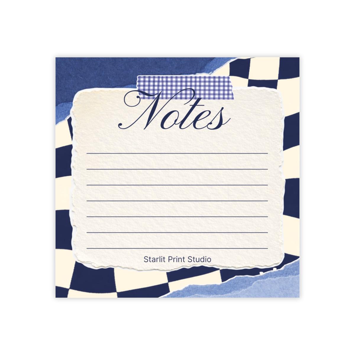 Blue Checker Sticky Notes