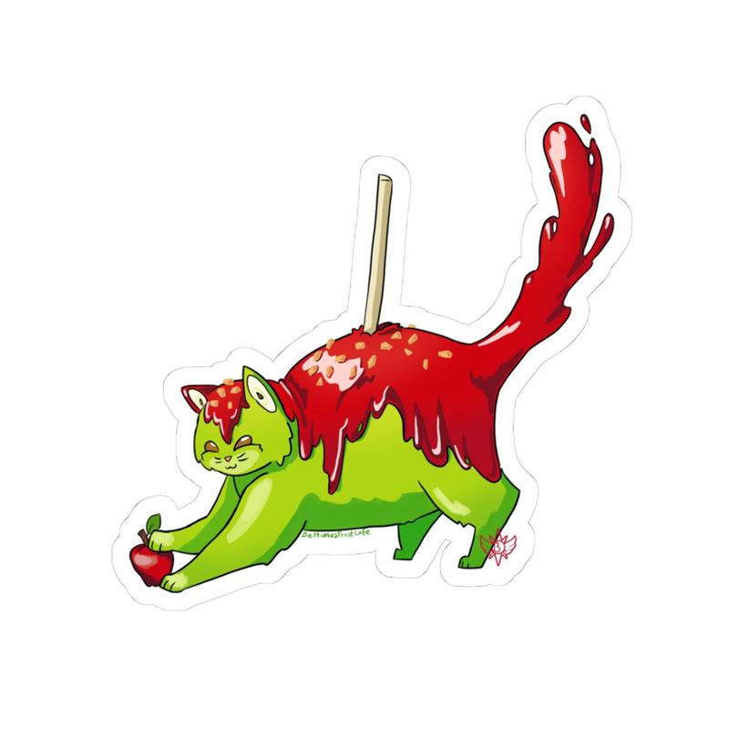 Candy Apple Cat Sticker