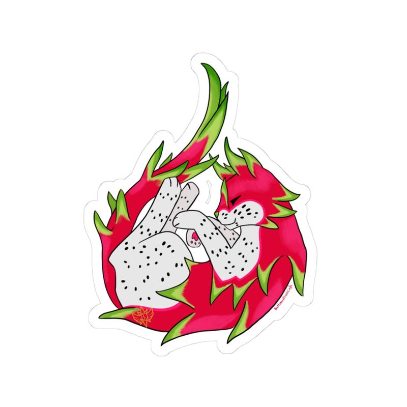Dragon Fruit Cat Sticker