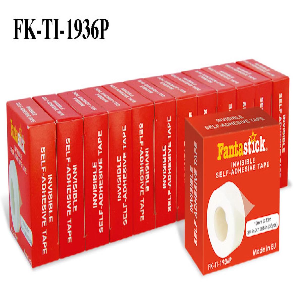 Fantastick Packaging Tape 19mmx36yrds  12 Rolls Pack