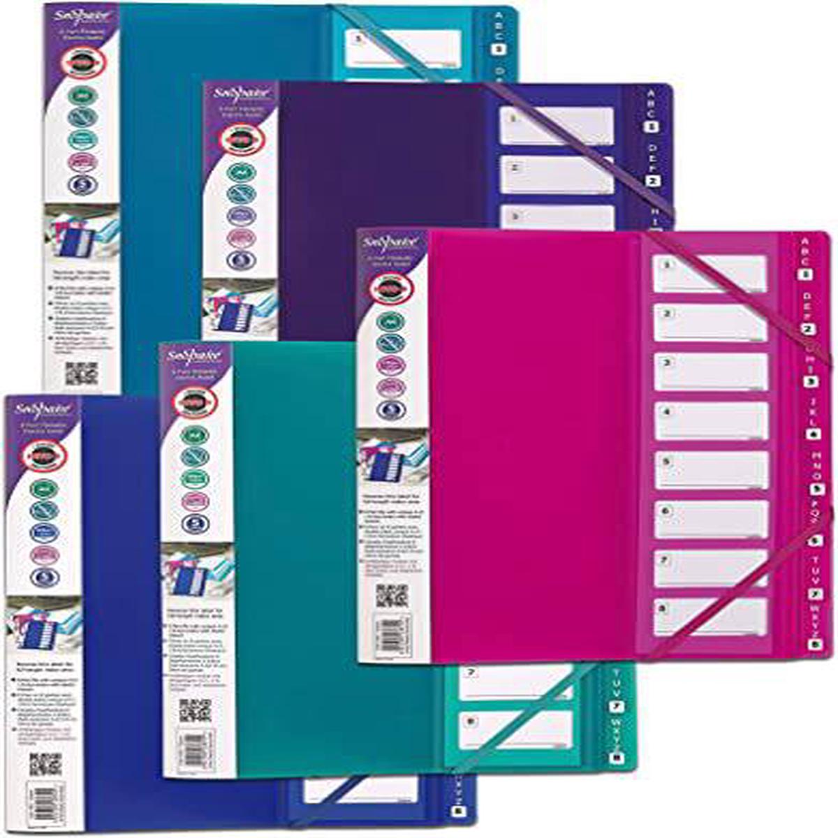 FILE ELASTIC A-Z/1-8 ELECTRA COLORS  ASSRT Pack of 5