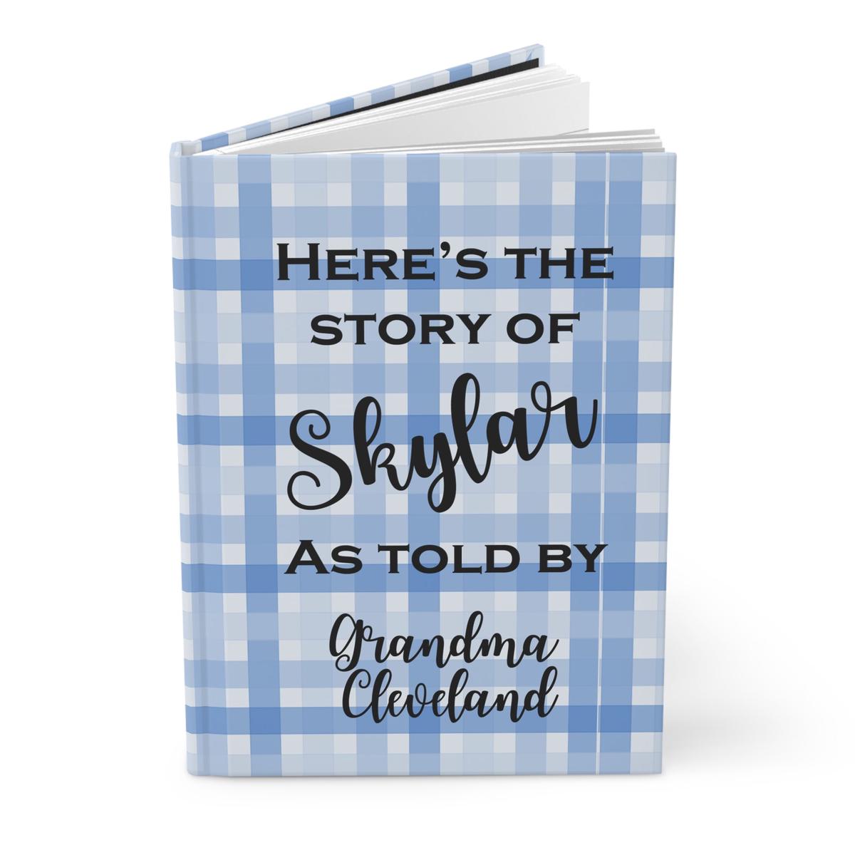 Grandparents Personalized Hardcover Journals and Notebooks - Blue Plaid