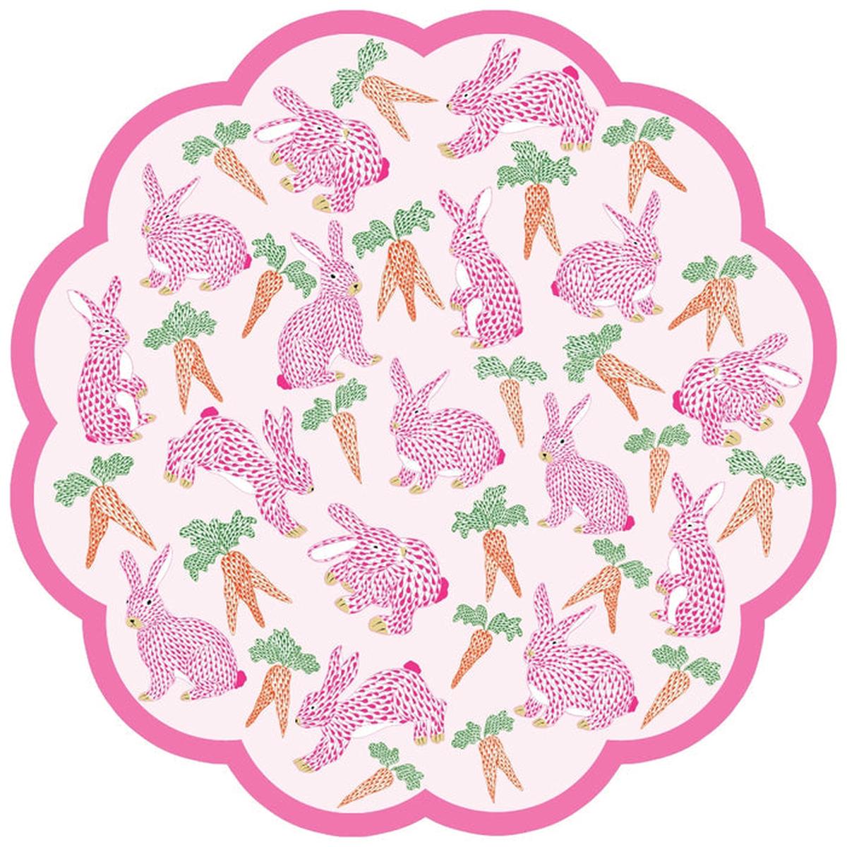 HEREND BUNNY SCALLOPED PAPER PLACEMATS
