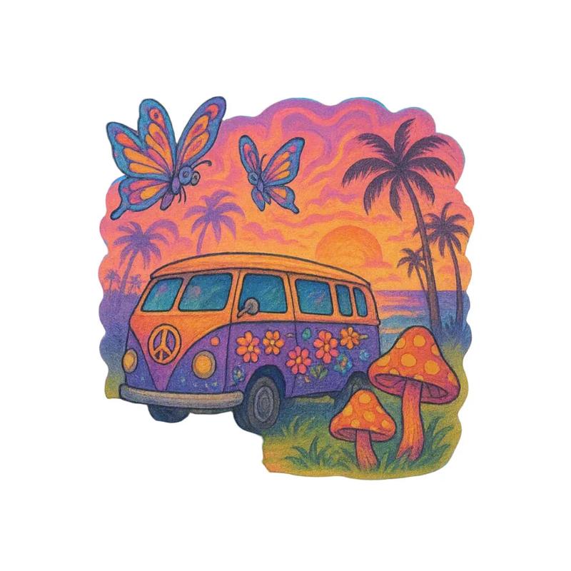 Hippie Bus  Sunset Dreams Sticker