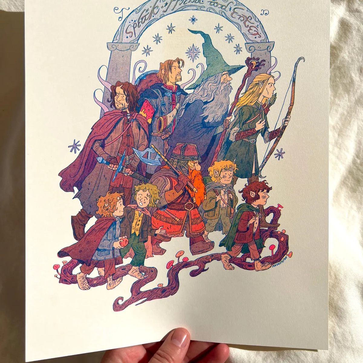Lord of the Rings: Fellowship of the Ring Riso Print - Natalie Andrewson
