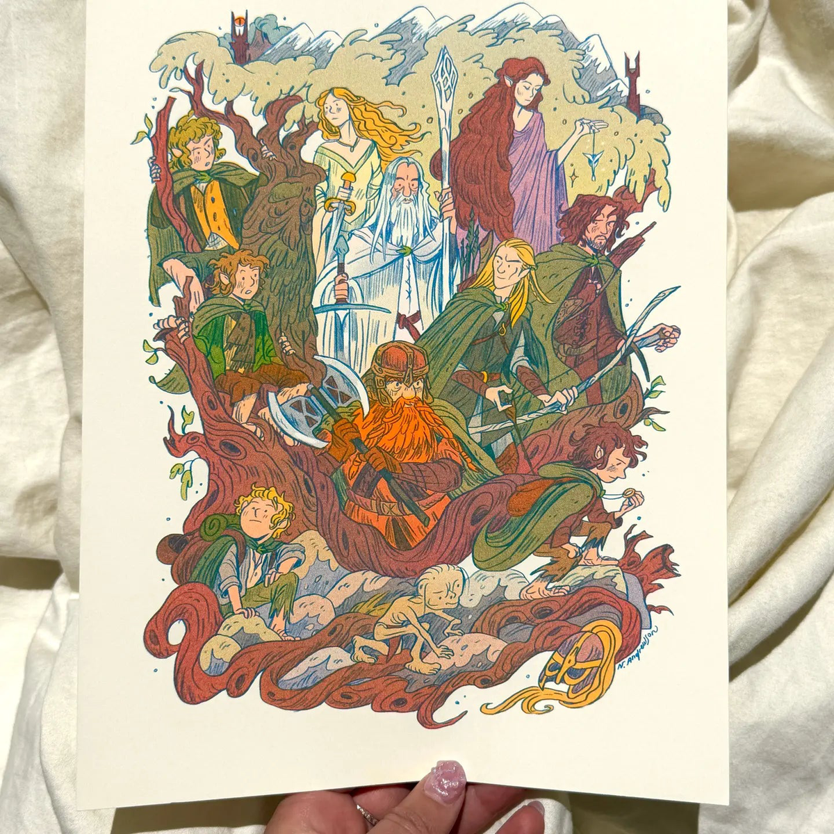 Lord of the Rings: Two Towers Riso Print - Natalie Andrewson