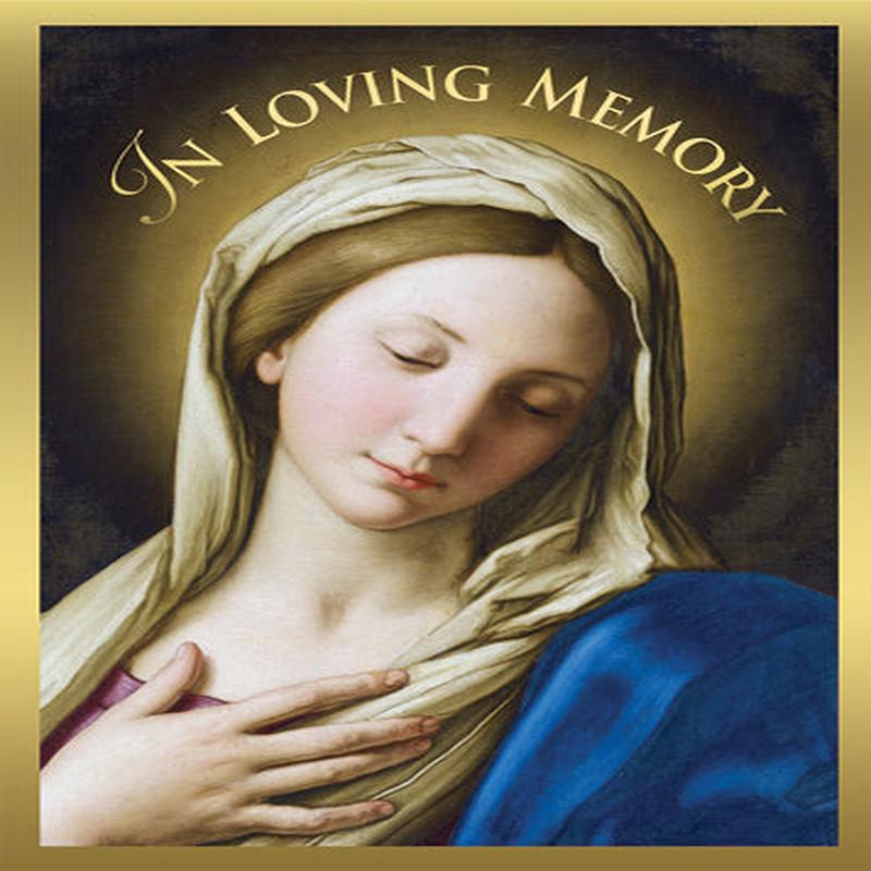 Madonna in Prayer Mass Cards for Deceased 50ct