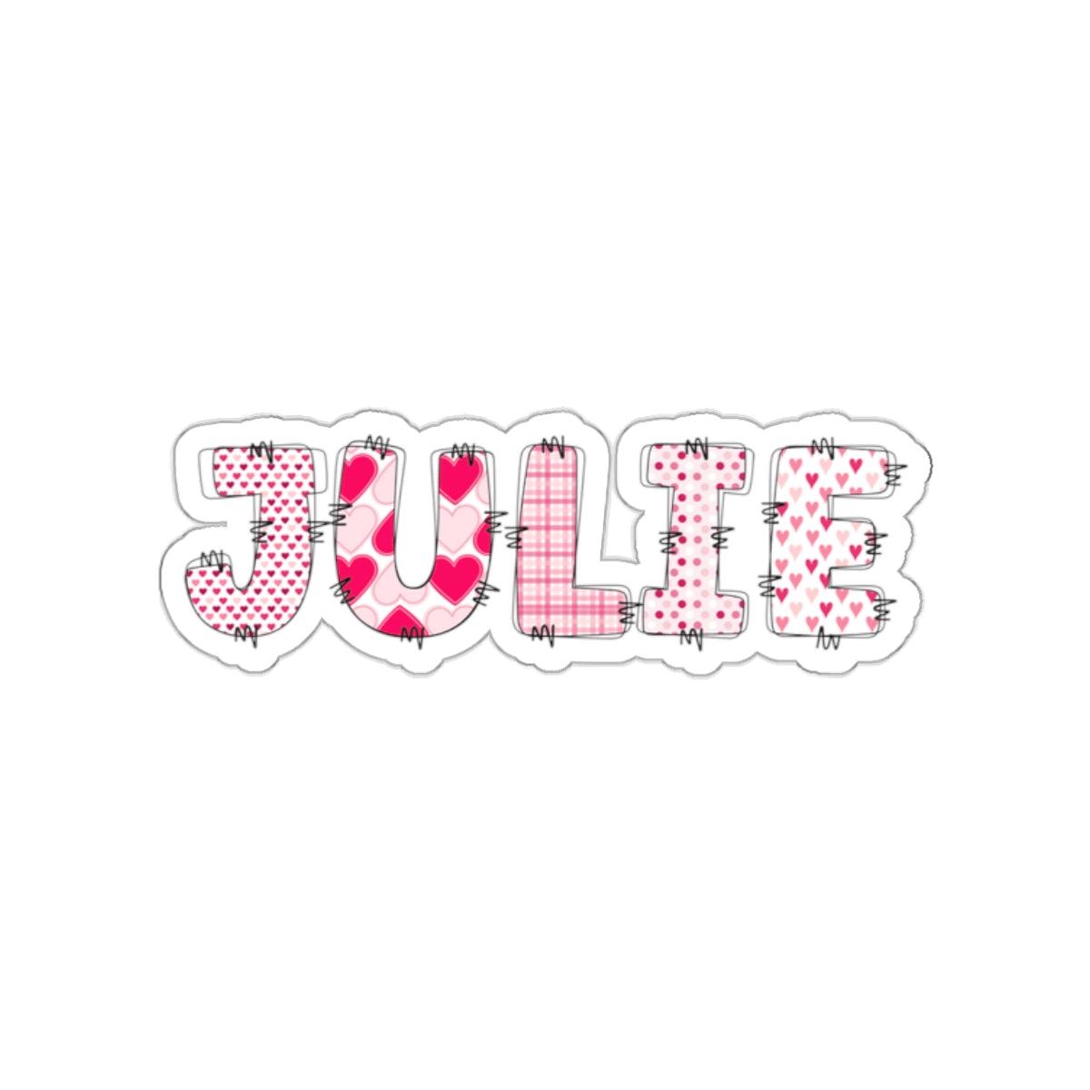 Personalized Heart Doodle Name Kiss-Cut Stickers 4 Sizes - 2"  2" | White