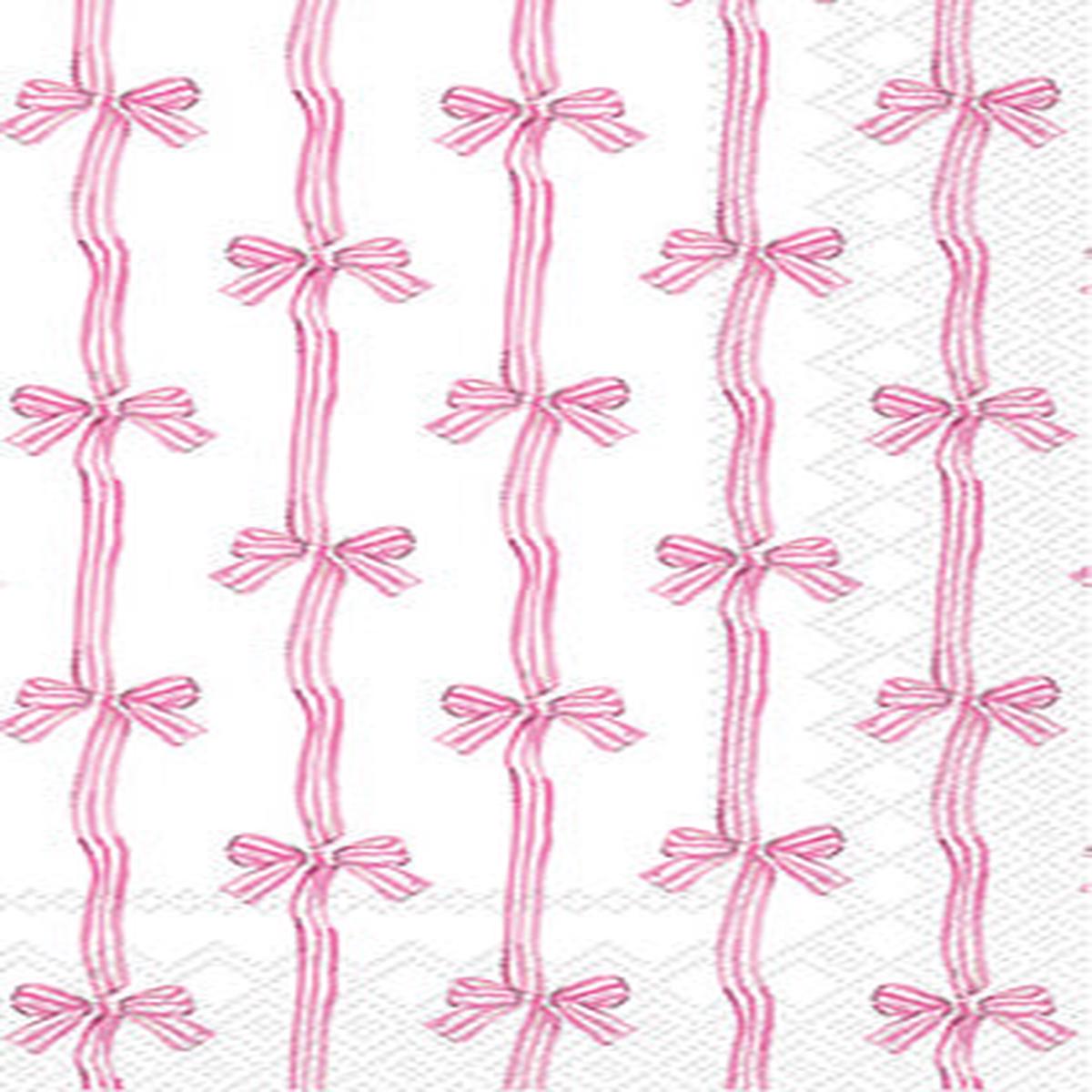 PINK TOILE BOW GUEST NAPKIN