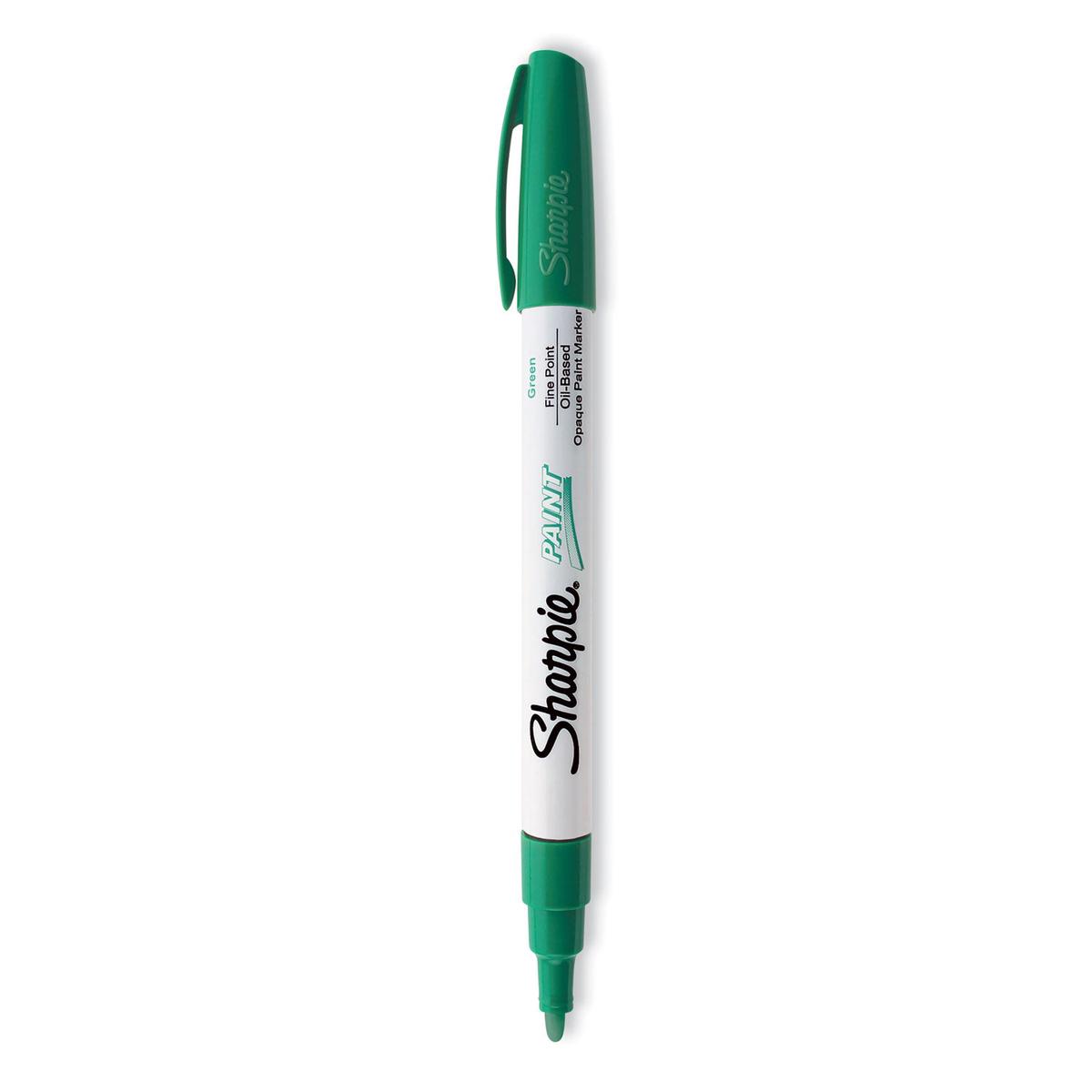Sharpie Permanent Paint Marker, Fine Bullet Tip, Green (35537)