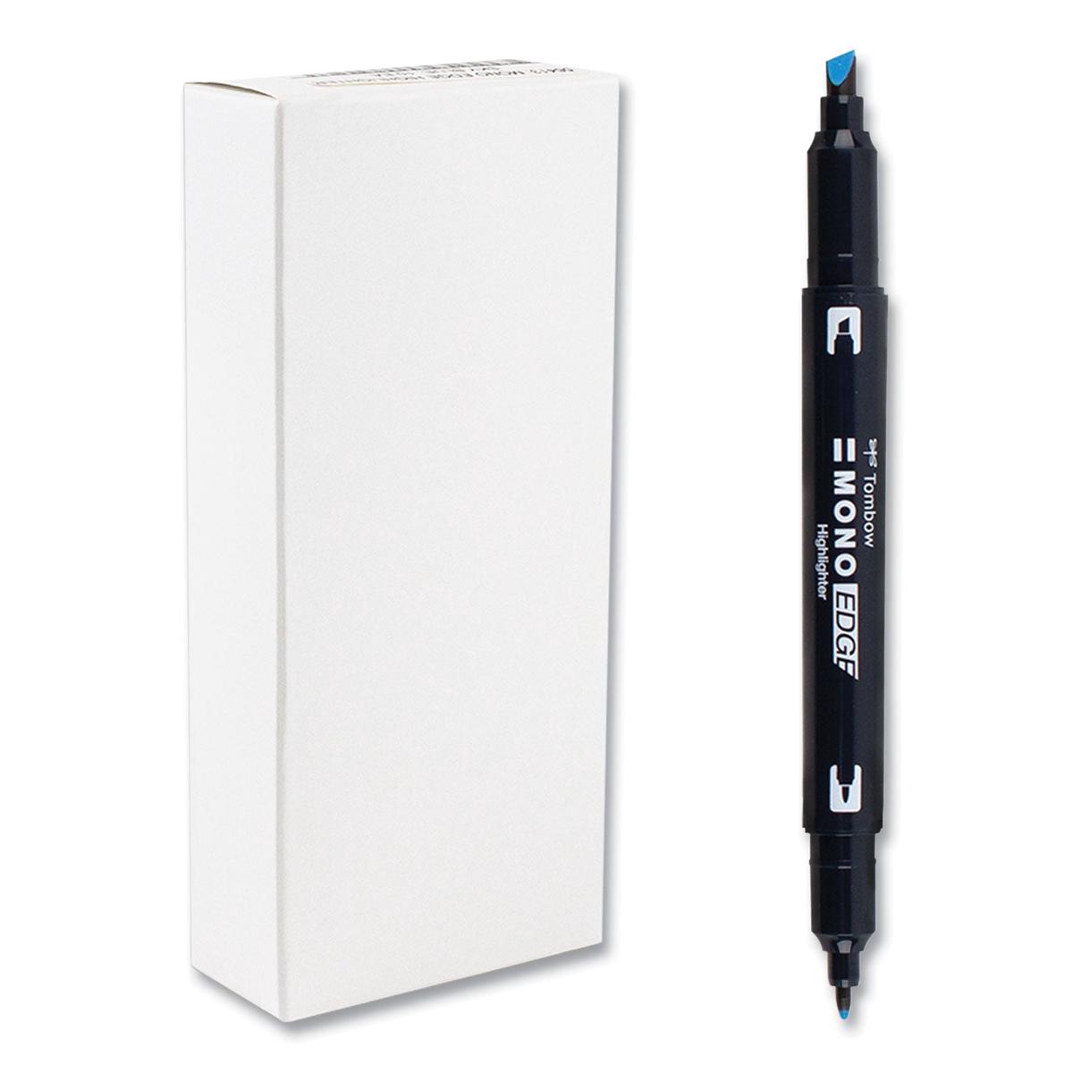 Tombow Highlighters, Skyblue Ink, Bullet/Chisel Tip, Skyblue Barrel, 10/Box (56413)