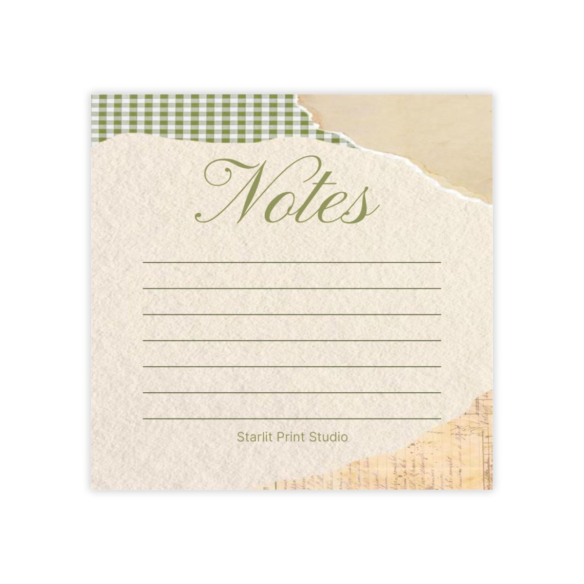 Vintage Gingham Sticky Notes