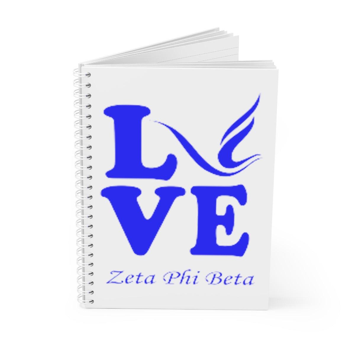 Zeta Phi Beta LOVE Spiral Notebook