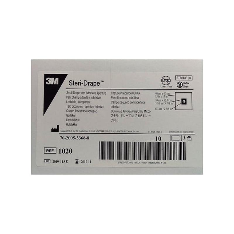 3M1020 Steri-Drape Small Drape, Adhesive Aperture, Circle aperture, Sterile, 10EA/BX