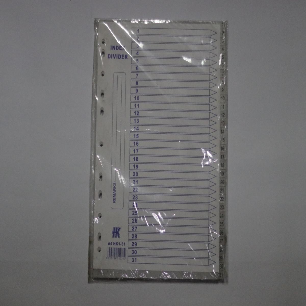 A4 Monthly Divider