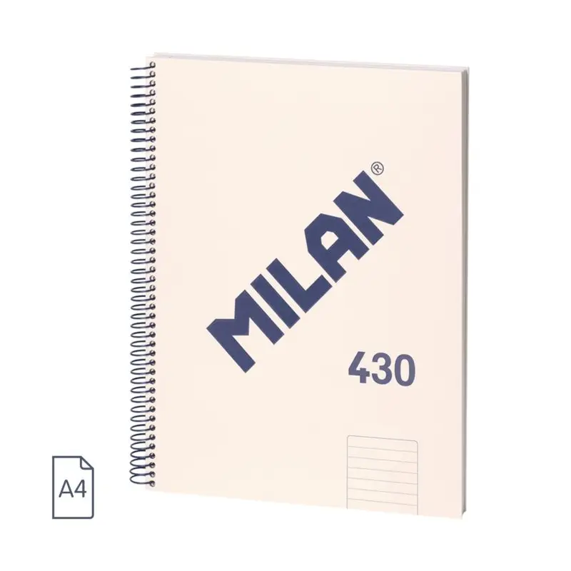 A4 spiral notebook with hard cover, lined paper, 80 sheets of 95 gr/m,