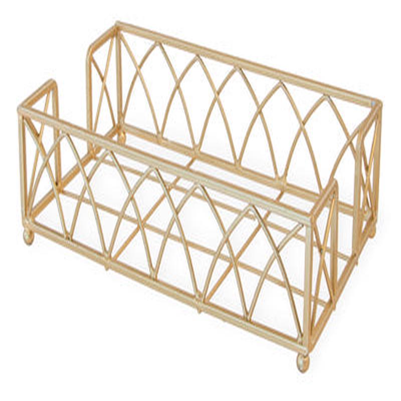 ARCH GUEST NAPKIN CADDY, MATTE GOLD