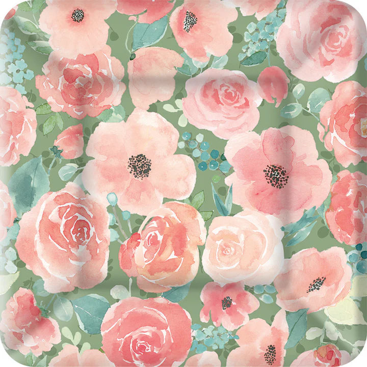 BLOOMING DELIGHT SQUARE DINNER PLATE