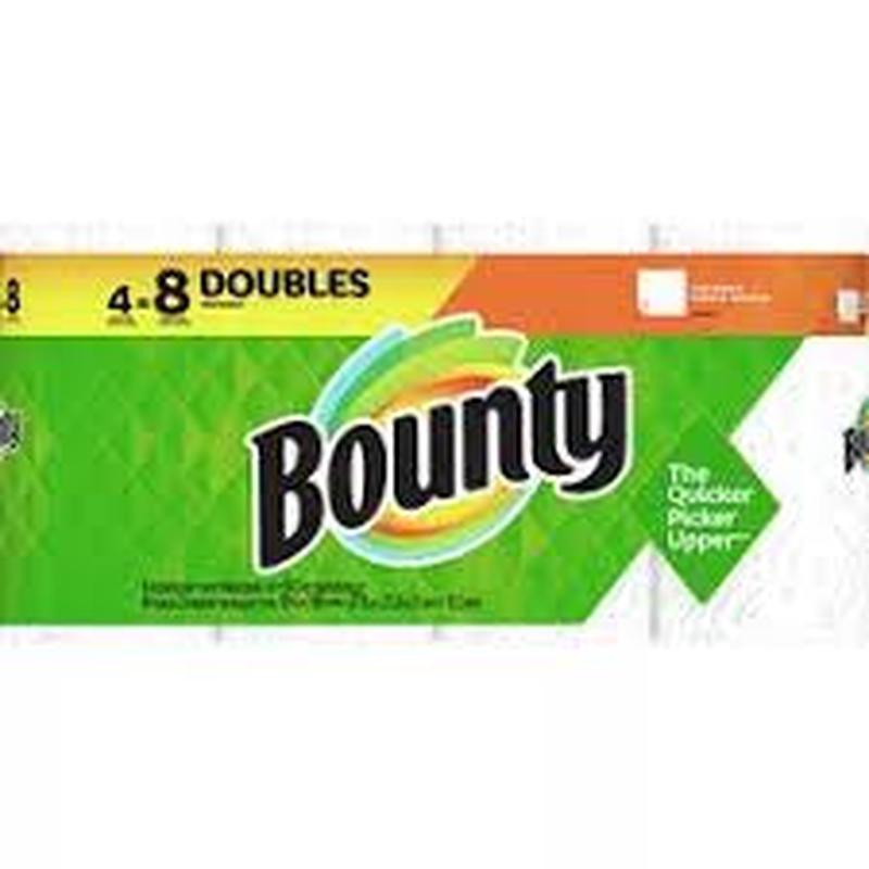 BOUNTY PAPER TOWELS 4 CT PLUS ROLLS TO 8