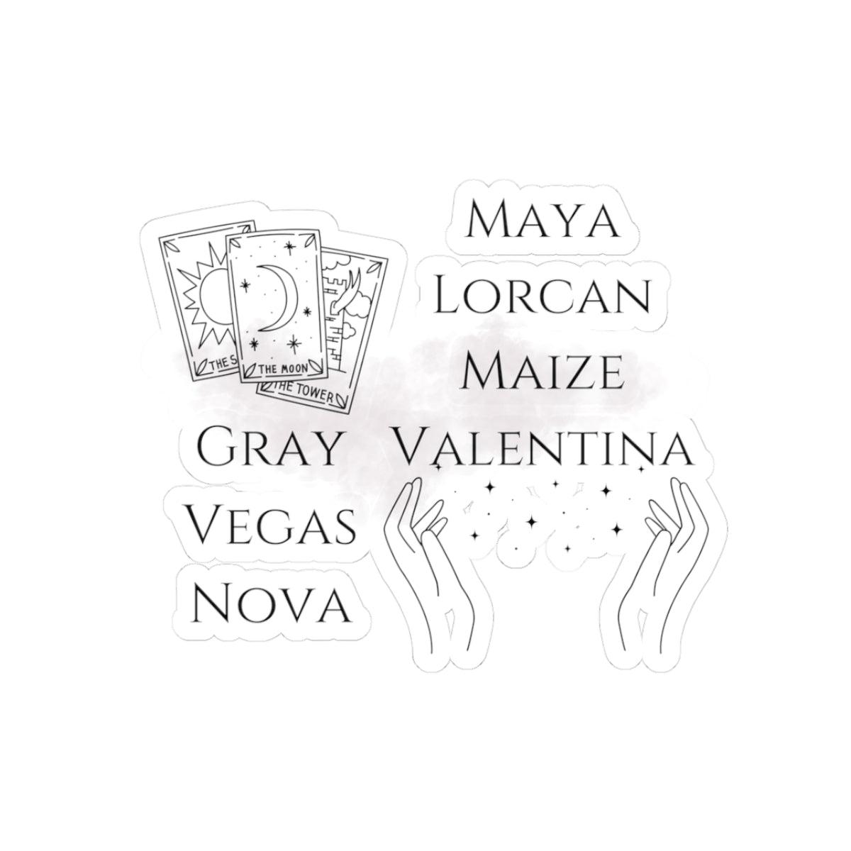 Custom Name Aesthetic Vinyl Sticker Sheet  Tarot, Stars & Hand-Drawn Names