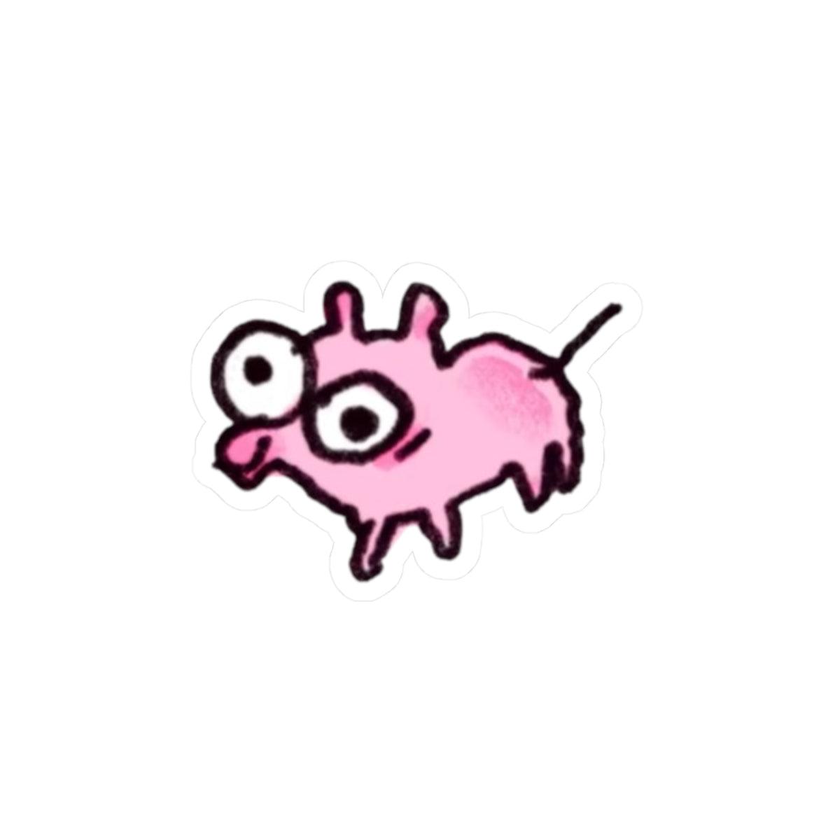 Cute Pink Doodle Pig Sticker "I Am Ugly" Kiss-Cut Vinyl Sticker for Laptops & Water Bottles