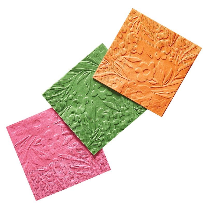 FLOWER EMBOSSED COCKTAIL NAPKIN