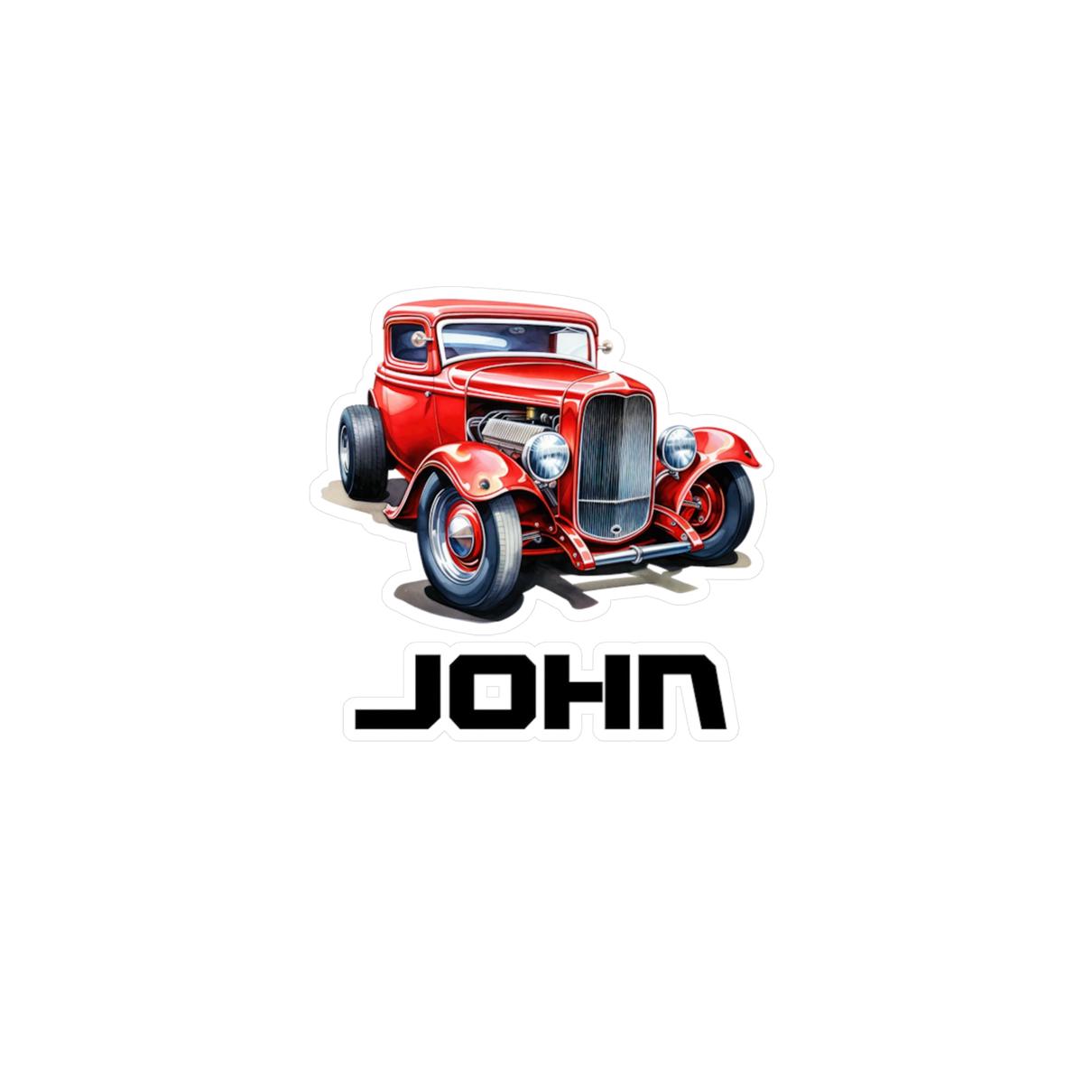 Gifts for Gearheads Personalized Hot Rod Kiss-Cut Vinyl Decals 4 Sizes - 3" x 4" | Kiss-Cut | Satin