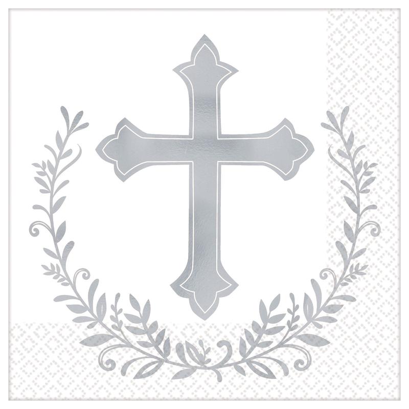 Silver Cross Beverage Napkins 16ct