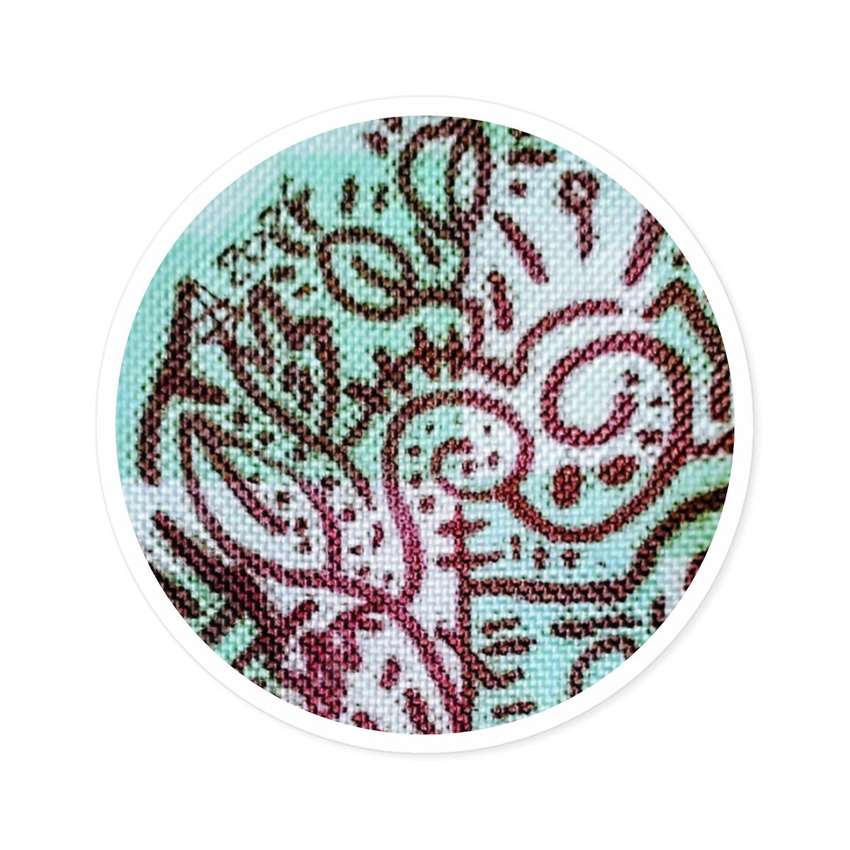 Tribal Paisley Floral Round Sticker  Teal & Mauve Decorative The Everything Decal (Indoor/Outdoor)