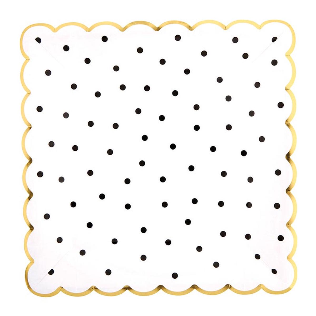 BLACK DOT SCALLOP PLATES