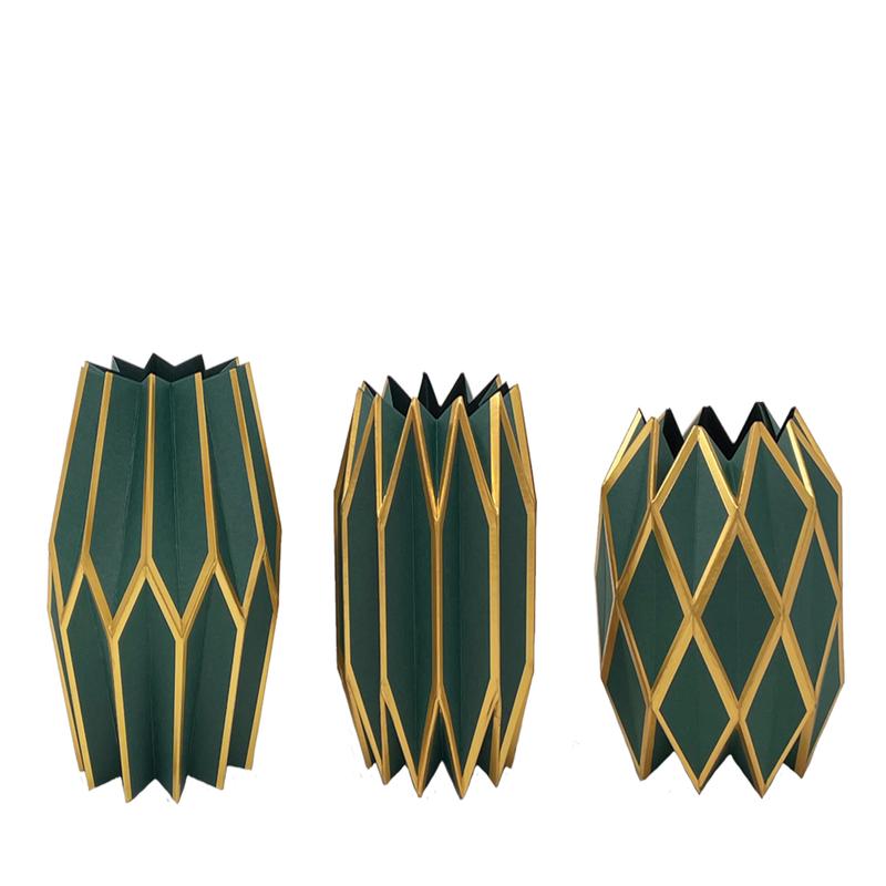 FOREST GREEN PAPER VASE