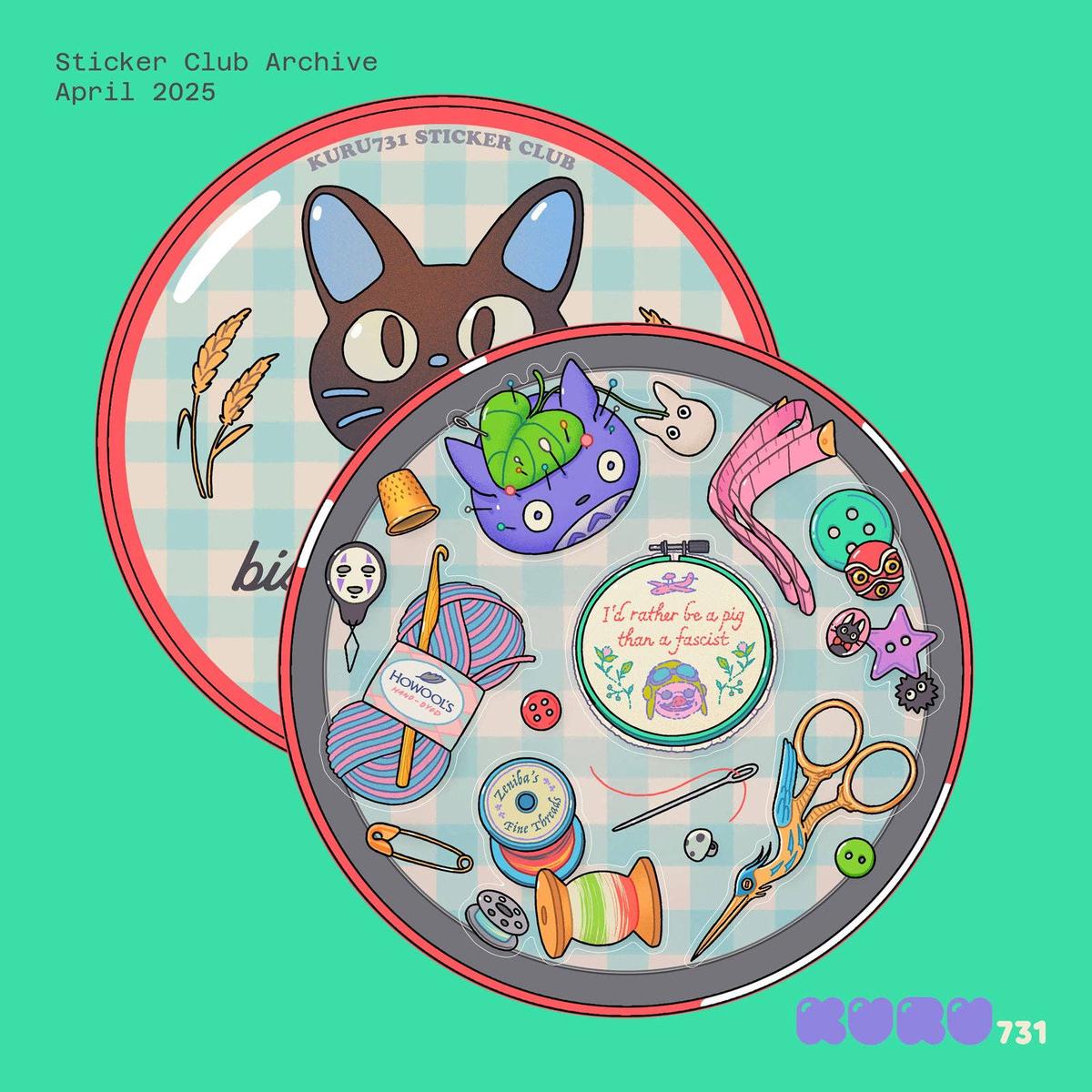 Ghibli Sewing Sticker Sheet