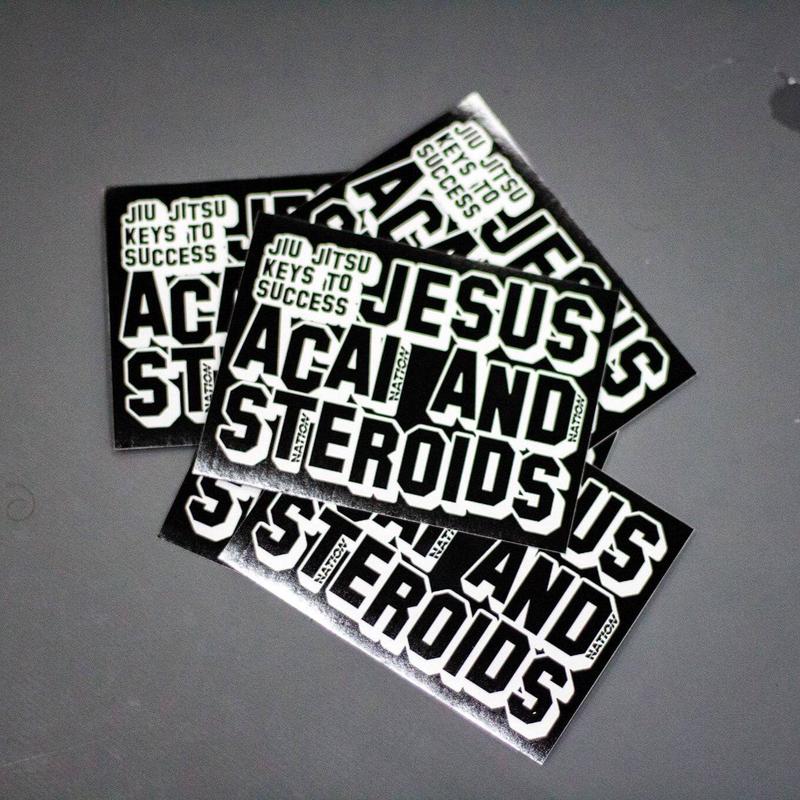 Jesus Acai and Steroids BJJ Sticker