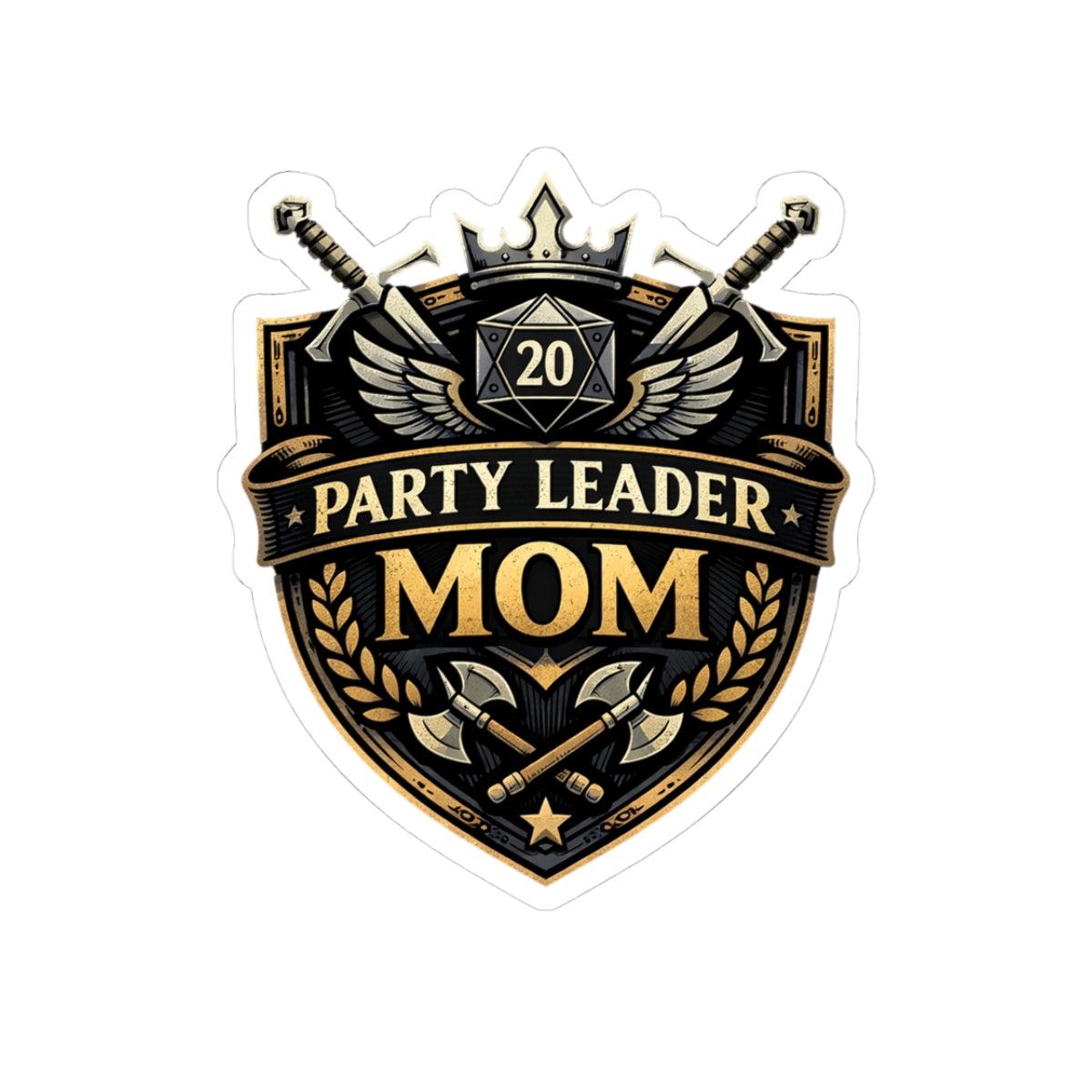 Party Leader Mom Sticker | D20 Gaming Crest, RPG Mom Decal