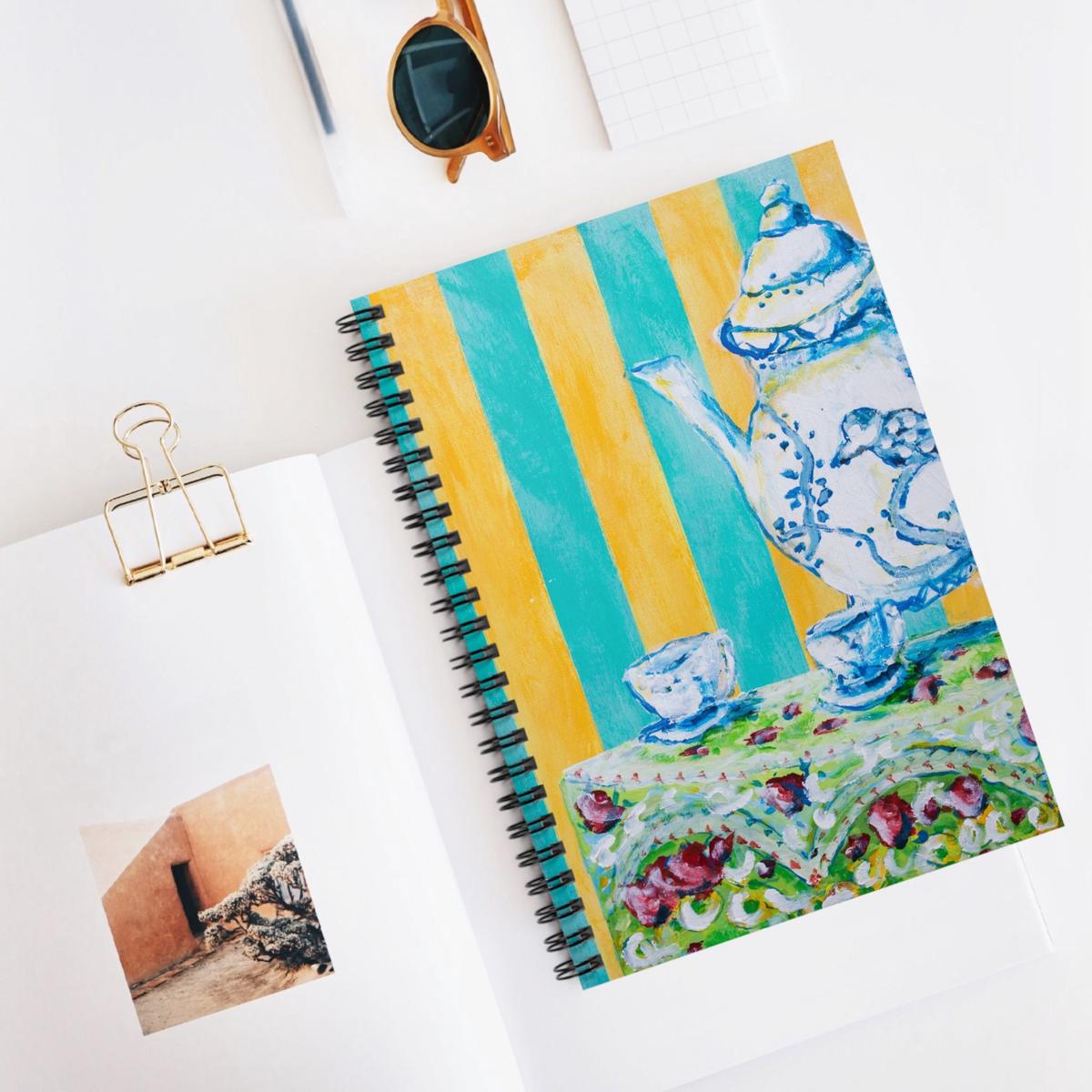 "Beautiful Teapot" by Stephanie Drews - Mini Spiral Notebook