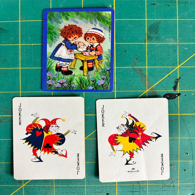 Vintage Card Ephemera  RAGGEDY ANN Vintage Playing Card Specialty Focal Point JOKERS Pack    Junk Journal Ephemera & ATC Supplies